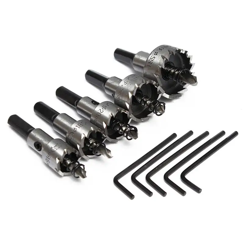 NEW Durable 5PCs/set HSS Drill Bit Hole Saw Set Stainless Steel Metal Alloy 16-30mm Widely Used Titanium Coated
NEW Durable 5PCs/set HSS Drill Bit Hole Saw Set Stainless Steel Metal Alloy 16-30mm Widely Used Titanium Coated