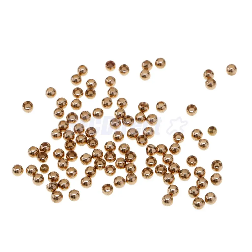 50/100 pieces Fly Tying Beads Assortment Hook Fly Fishing Nymph Belly Eyes Head Ball Bead 2.3mm 2.8mm 3.3mm 3.8mm