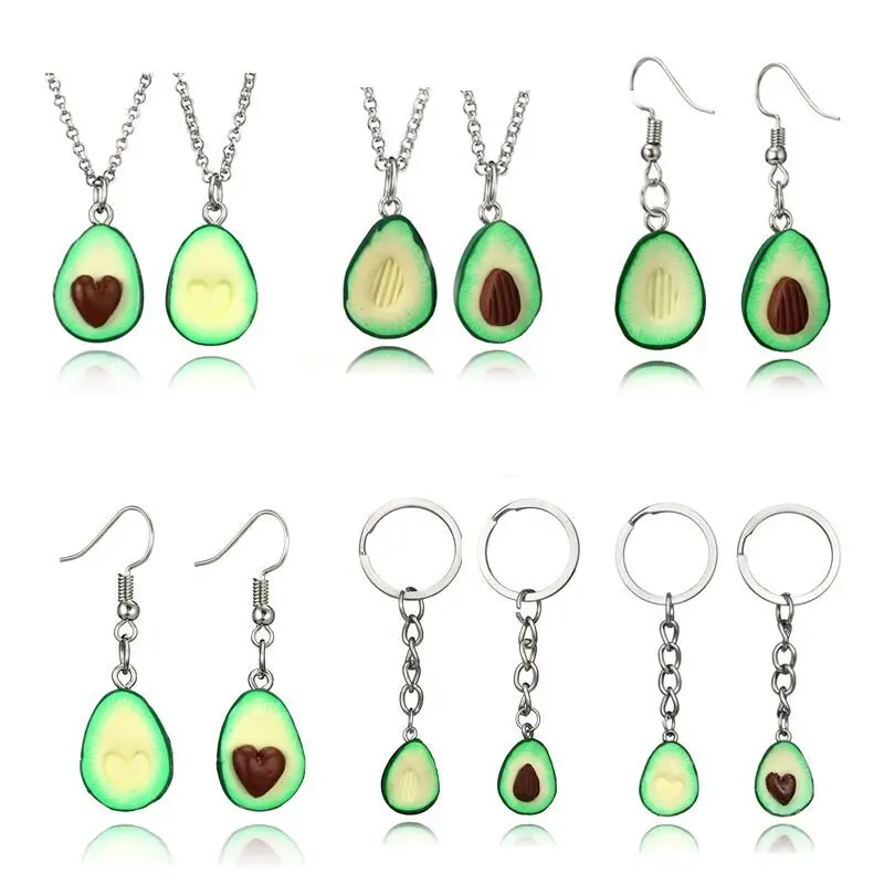 2018 Fruit Key Chains Simulation Avocado Heart-shaped Keychain Earrings Pendant Necklace for Women Statement Jewelry Set
2018 Fruit Key Chains Simulation Avocado Heart-shaped Keychain Earrings Pendant Necklace for Women Statement Jewelry Set