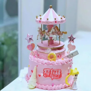 Musical Carousel Cake Toppers Newborn baby boy first birthday girl cake decorating supplies Wedding music box cake topper
Musical Carousel Cake Toppers Newborn baby boy first birthday girl cake decorating supplies Wedding music box cake topper