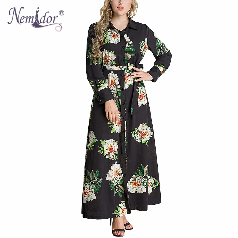 Nemidor Autumn New Arrival Women Long Sleeve Casual Dress Vintage Turn-down Collar Print Plus Size 7XL Long Dress
Nemidor Autumn New Arrival Women Long Sleeve Casual Dress Vintage Turn-down Collar Print Plus Size 7XL Long Dress