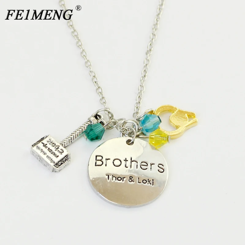 Mar Movie Thor Necklace Lettering Brothers Thor Loki Yellow Helmet Blue Crystal Bead Pendant Necklaces For Bestfriend Jewelry
Mar Movie Thor Necklace Lettering Brothers Thor Loki Yellow Helmet Blue Crystal Bead Pendant Necklaces For Bestfriend Jewelry