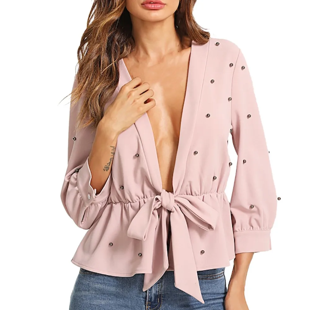 Blusa Women Sexy Blouse Elegant V-neck Satin Shirt Turn Down Collar Longth Sleeve Female Formal Office OL Blouse Women Tops
Blusa Women Sexy Blouse Elegant V-neck Satin Shirt Turn Down Collar Longth Sleeve Female Formal Office OL Blouse Women Tops