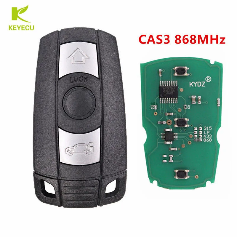 KEYECU Replacement Smart Remote Key Fob 3 Button 868MHz for BMW CAS3 Series 1, 3, 5, 6 Series, X5 & X6 without comfort access
KEYECU Replacement Smart Remote Key Fob 3 Button 868MHz for BMW CAS3 Series 1, 3, 5, 6 Series, X5 & X6 without comfort access