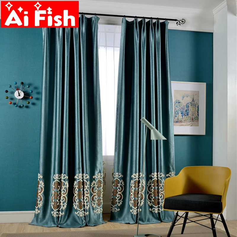 Luxury Blue High Grate Insulation Shade Curtains For Living Room Elegant Towel Embroidery European Embroidery Tulle MY012-30
Luxury Blue High Grate Insulation Shade Curtains For Living Room Elegant Towel Embroidery European Embroidery Tulle MY012-30