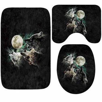 Wolf Series Bathroom Mats and Toilet Cover Sleeves Absorbent Flannel Bath Rug Non Slip Bath Mat Bathroom Carpet 3Pcs/Set 
Wolf Series Bathroom Mats and Toilet Cover Sleeves Absorbent Flannel Bath Rug Non Slip Bath Mat Bathroom Carpet 3Pcs/Set