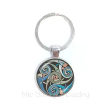 Triple diosa de la luna de Pentagram Wicca magia amuleto talismán hombres Luna llavero tibetano joyería Vintage regalo para la familia talismán(China)