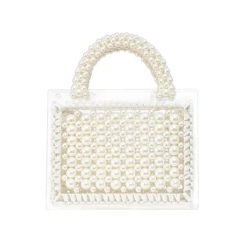 Trapezoid Custom Handmade Acrylic Handbag with Pearl Strap Handle Shoulder Bag for Women
Trapezoid Custom Handmade Acrylic Handbag with Pearl Strap Handle Shoulder Bag for Women