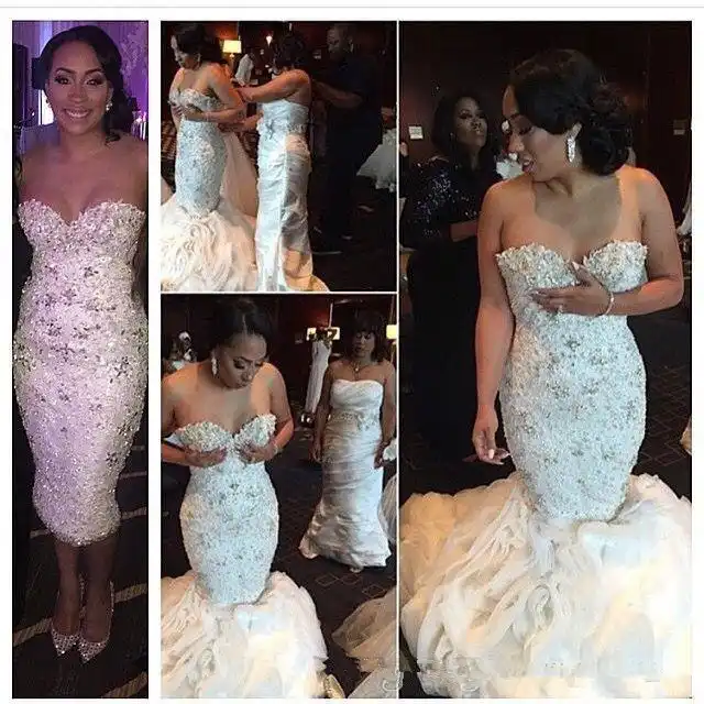 Sexy Sweetheart Bling Bling Crystal Beaded Mermaid Wedding Dresses