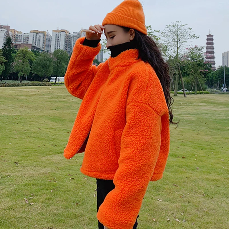 2019 Spring Loose Jacket Women Lamb Fur Coat Harajuku Vintage BF Jacket Loosen female jacket Fashion female bomb Coat
2019 Spring Loose Jacket Women Lamb Fur Coat Harajuku Vintage BF Jacket Loosen female jacket Fashion female bomb Coat