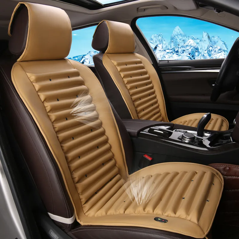 Image Elextric cooling car Seat Cover leather mats for renault clio duster fluence kadjar kaptur koleos 2017 laguna 2 Auto Accessories