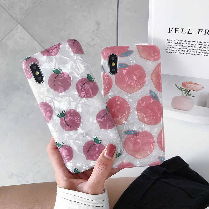 shell texture honey peach Fruit Case For iPhone XS MAX XR X 6 6S 7 8 Plus 6s plus Lovely Phone Cases Protector Bag Fundas
shell texture honey peach Fruit Case For iPhone XS MAX XR X 6 6S 7 8 Plus 6s plus Lovely Phone Cases Protector Bag Fundas