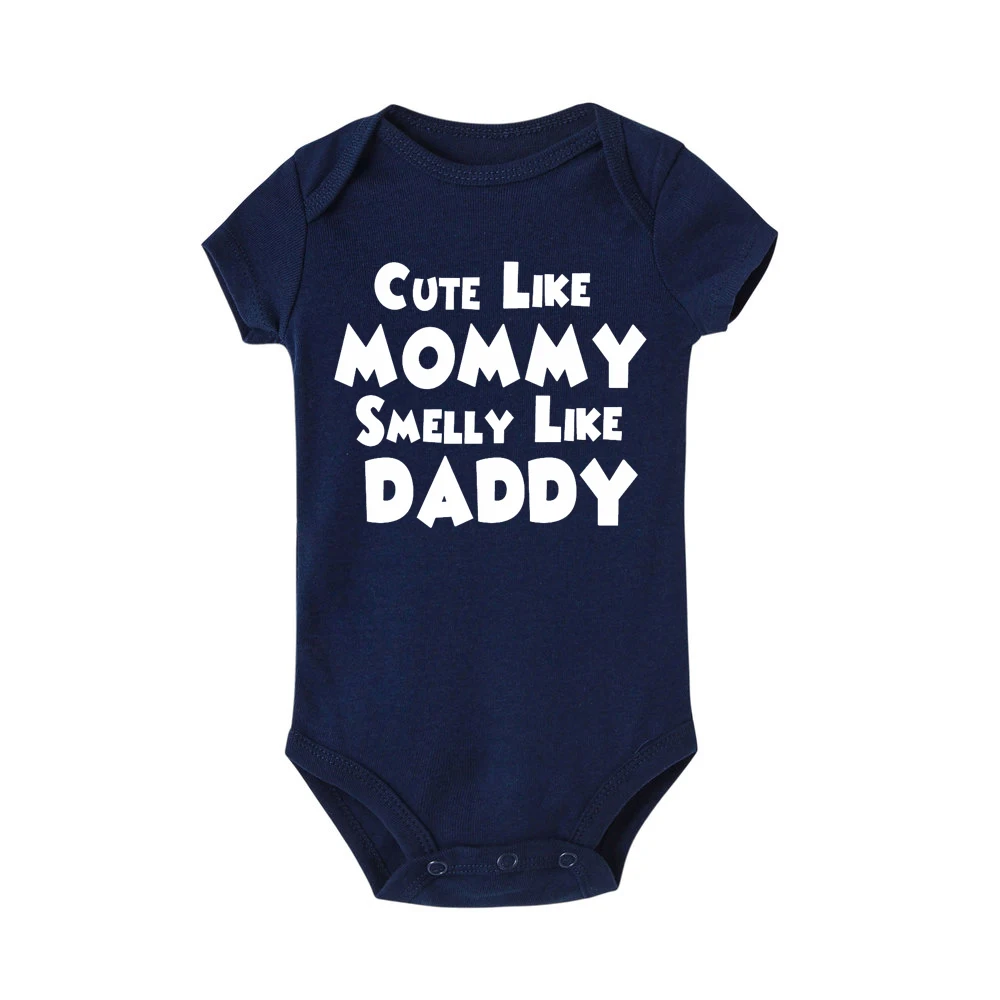 

Cute Like Mummy Smelly Like Daddy Baby Romper Summer Baby Girl Jumpsuit Kids Baby Outfits Clothing Short Sleeve Onesie Baby