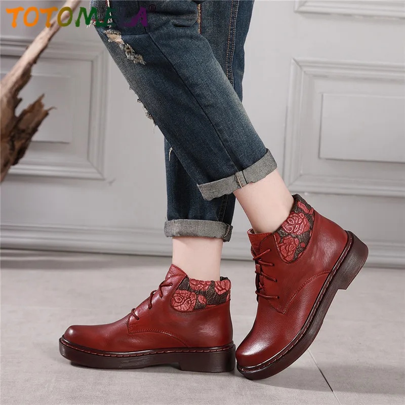 TOTOMELA 2019 new arrival genuine leather ankle boots women printing flower casual shoes round toe autumn winter boots women
TOTOMELA 2019 new arrival genuine leather ankle boots women printing flower casual shoes round toe autumn winter boots women