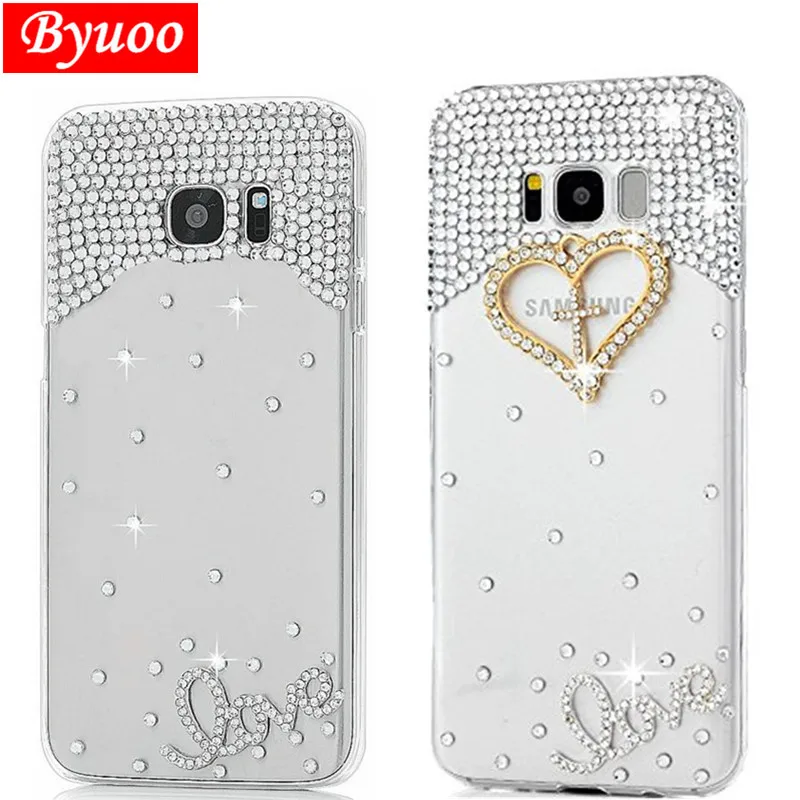 Прозрачный чехол со стразами Love для Samsung galaxy S9 S10 plus S8 A5 2017 A3 2016 A6 A8 J4 J6 J8 J2 A7 2018 Note 8 9