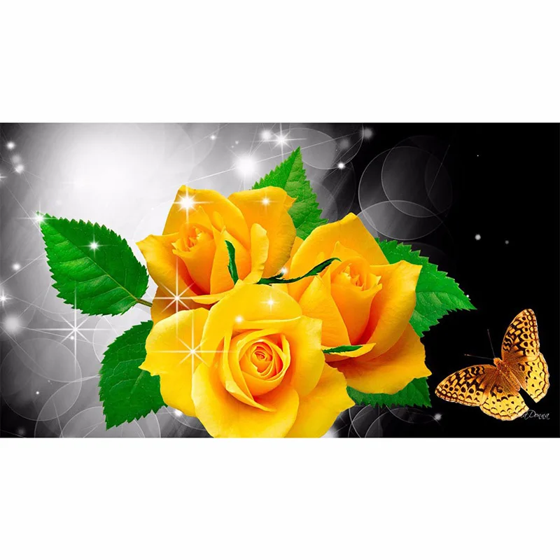 5D DIY Diamond Painting Flower Crystal Diamond Painting Cross Stitch Yellow Rose &Butterfly Needlework Home Decorative ZH
5D DIY Diamond Painting Flower Crystal Diamond Painting Cross Stitch Yellow Rose &Butterfly Needlework Home Decorative ZH