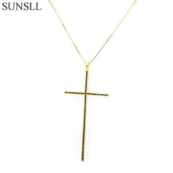 SUNSLL Golden Color Copper White/ Black Color Cubic Zirconia Cross Necklaces Women's Fashion Jewelry CZ Colar Feminina
SUNSLL Golden Color Copper White/ Black Color Cubic Zirconia Cross Necklaces Women's Fashion Jewelry CZ Colar Feminina