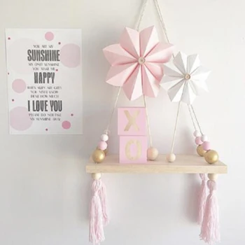 Nordic Style Wooden Storage Racks Kids Room Wall hanging Shelves With Beads Tassel girl room decoration Toys Organizer 1pc
Nordic Style Wooden Storage Racks Kids Room Wall hanging Shelves With Beads Tassel girl room decoration Toys Organizer 1pc