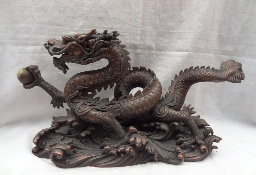 Collectible bronze S1374 Chinese Pure Bronze Buddhism Year Zodiac FengShui BiXie Fly Dragon Ball Statue B0403
Collectible bronze S1374 Chinese Pure Bronze Buddhism Year Zodiac FengShui BiXie Fly Dragon Ball Statue B0403