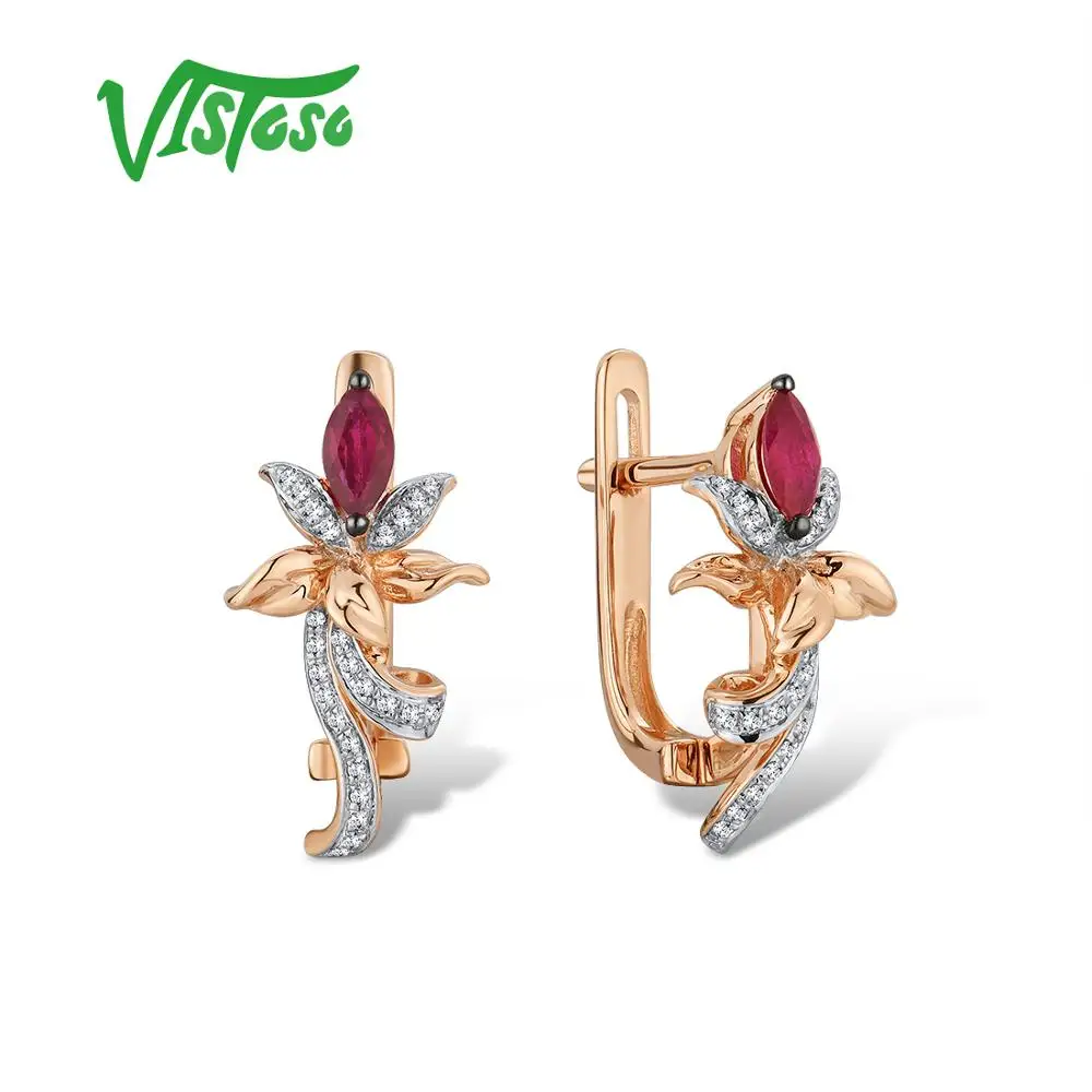 VISTOSO Pure 14K 585 Rose Gold Earrings For Women Glamorous Elegant Classic Ruby Sparkling Diamond Glamorous Trendy Fine Jewelry
VISTOSO Pure 14K 585 Rose Gold Earrings For Women Glamorous Elegant Classic Ruby Sparkling Diamond Glamorous Trendy Fine Jewelry