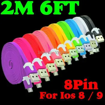2m 6FT dual color flat noodle cable Accessory Bundles for mobile phone 5 5c 5s 7 8 plus free shipping
2m 6FT dual color flat noodle cable Accessory Bundles for mobile phone 5 5c 5s 7 8 plus free shipping