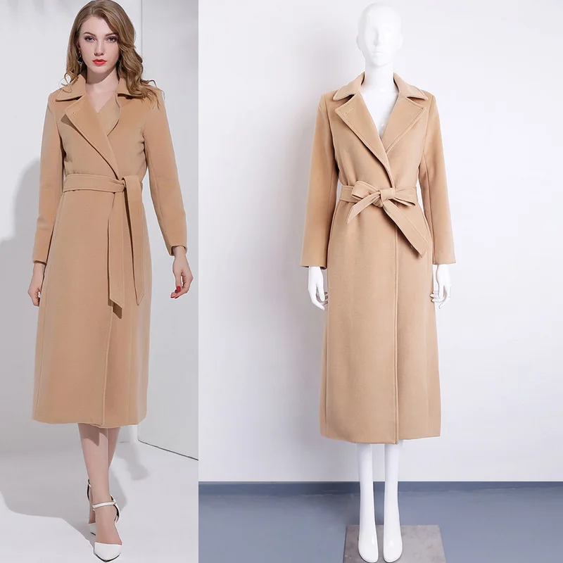 Office Lady Belt Women Long Winter Wool Blend Coat Turn-down Collar Wool Coat and Jacket Solid Outerwear
Office Lady Belt Women Long Winter Wool Blend Coat Turn-down Collar Wool Coat and Jacket Solid Outerwear