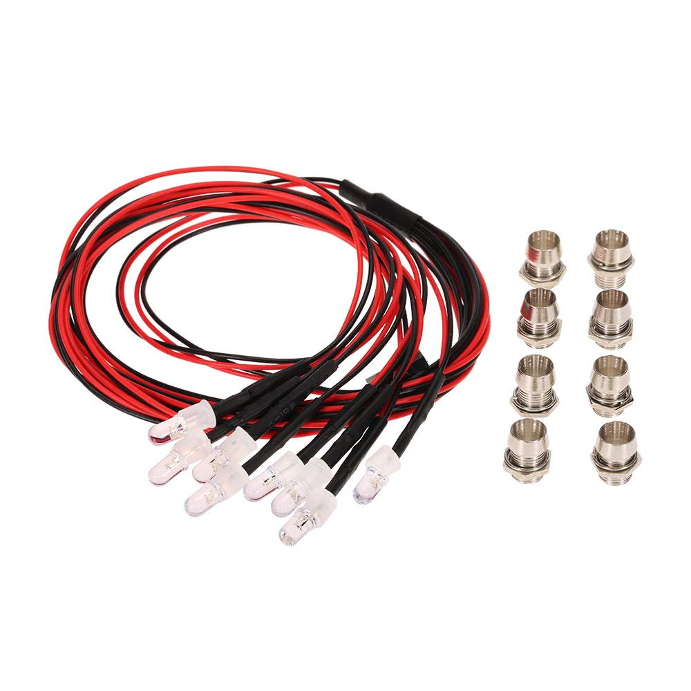 Комплект из 8 светодиодов 2 белых красных 4 желтых для 1/10 1/8 Traxxas Redcat RC4WD Tamiya Axial SCX10 D90