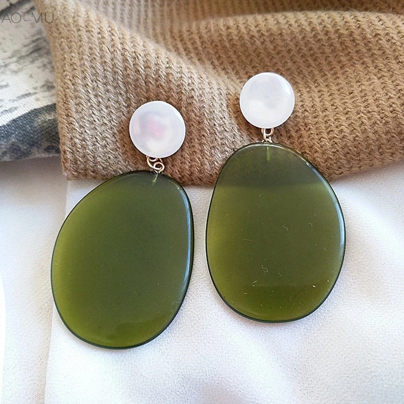 AOMU Japan Korea Fashion Geometric Irregular Red Green Acetic Acid Resin Drop Earrings for Women Girl Accessories
AOMU Japan Korea Fashion Geometric Irregular Red Green Acetic Acid Resin Drop Earrings for Women Girl Accessories