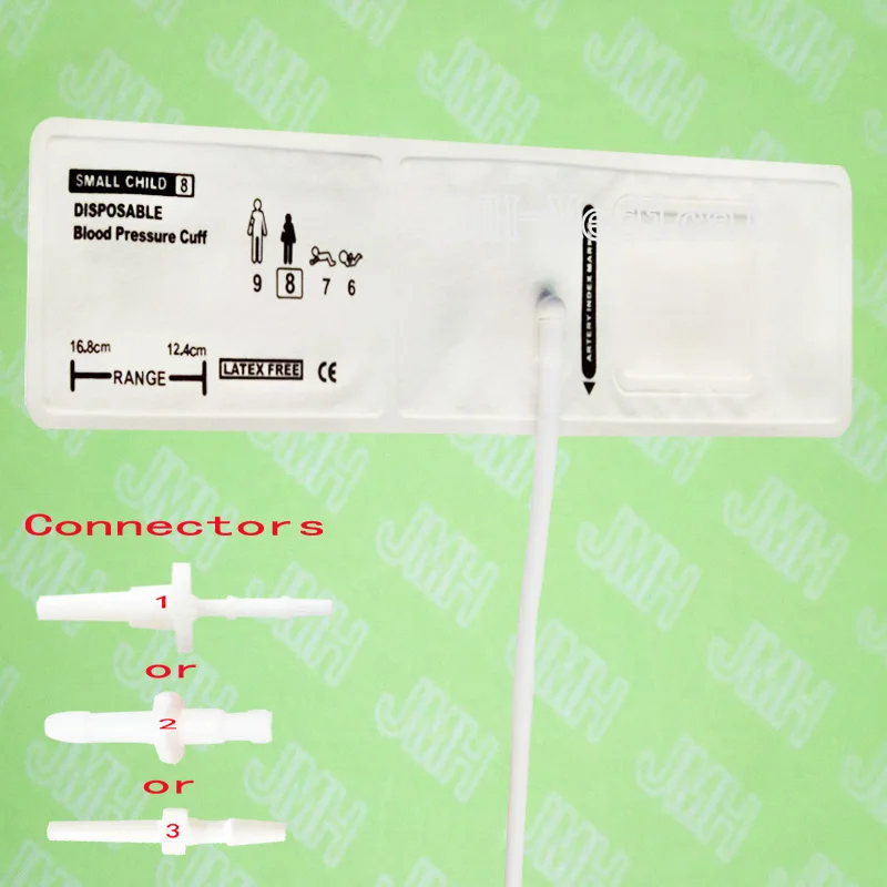 Disposable Small Child #8 single tube NIBP cuff of Non-wovens,suitable 12.4-16.8cm arm cricumference,without gasbag.
Disposable Small Child #8 single tube NIBP cuff of Non-wovens,suitable 12.4-16.8cm arm cricumference,without gasbag.