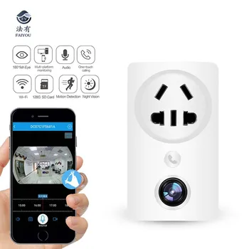 Wifi Home WIFI Plug Camera Panoramic Socket CCTV Surveillance Cam Child Monitor Support Remotely Watching Motion Detection IR
Wifi Home WIFI Plug Camera Panoramic Socket CCTV Surveillance Cam Child Monitor Support Remotely Watching Motion Detection IR