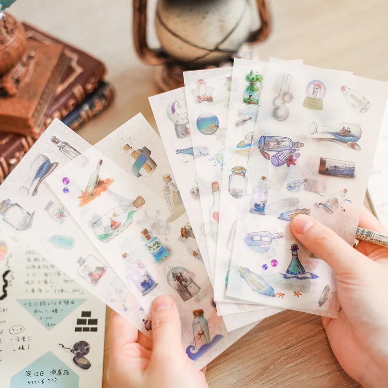 6pcs/pack Drift Bottle Retro Projector Film Flower Plant Decoration Scrapbook Sticker Diy Diary Album Stationery Washi Sticker
6pcs/pack Drift Bottle Retro Projector Film Flower Plant Decoration Scrapbook Sticker Diy Diary Album Stationery Washi Sticker