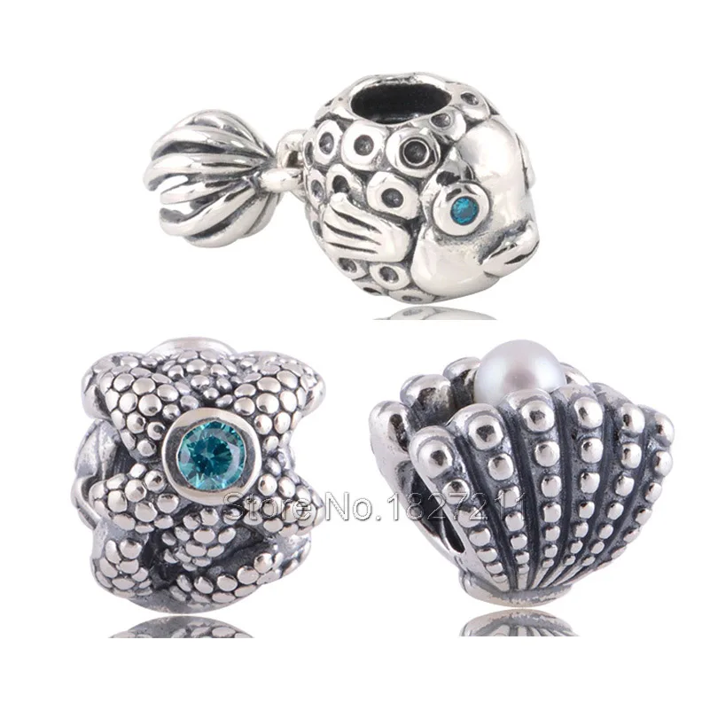 Authentic Original 925 Sterling Silver Beads Fish Seashell Starfish DIY Jewerly Sets Charm Bead Fits Pandora charms Bracelet 
Authentic Original 925 Sterling Silver Beads Fish Seashell Starfish DIY Jewerly Sets Charm Bead Fits Pandora charms Bracelet