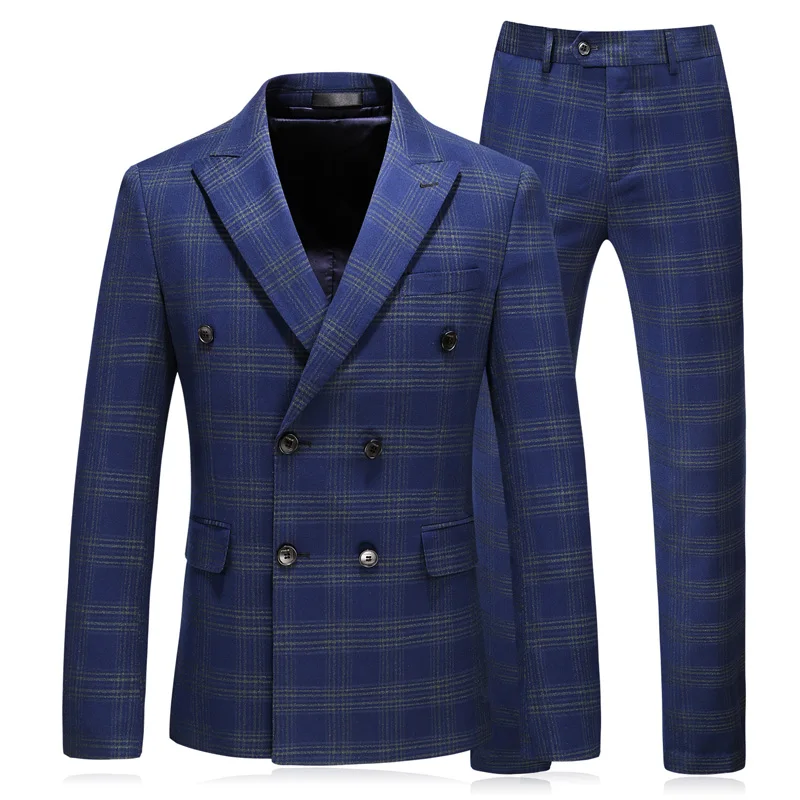 plaid men Suit double breasted wedding 2018 Tuxedo Groom Formal Mens 3 pieces plus size 5XL blue Male suits
plaid men Suit double breasted wedding 2018 Tuxedo Groom Formal Mens 3 pieces plus size 5XL blue Male suits