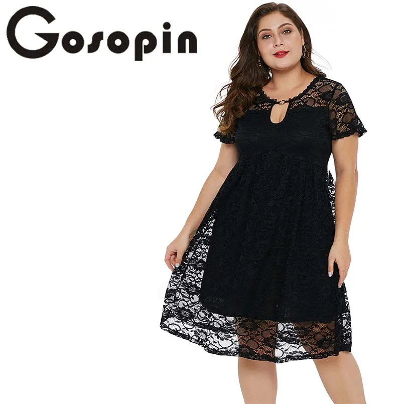 Gosopin Plus Size Lace Party Dresses O Neck Trapeze Babydoll Sexy Midi Dress Elegant Club Summer Dresses 2019 Hollow Out 220543
Gosopin Plus Size Lace Party Dresses O Neck Trapeze Babydoll Sexy Midi Dress Elegant Club Summer Dresses 2019 Hollow Out 220543