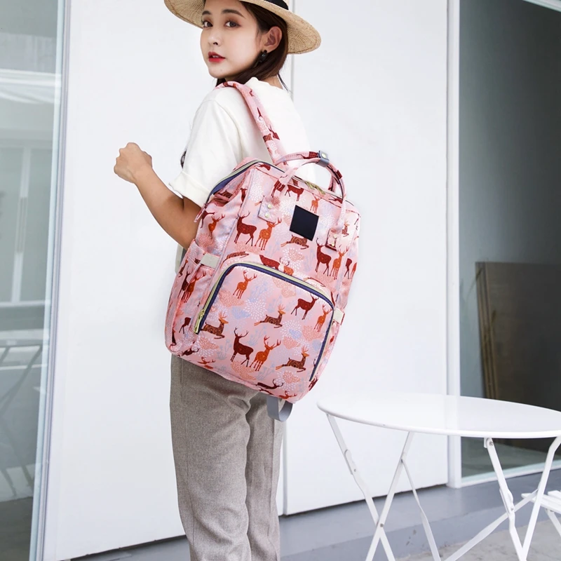 Travel Cartoon Deer Print Backpack Mummy Bag Large Capacity Waterproof Backpack Multi-function Backpack
Travel Cartoon Deer Print Backpack Mummy Bag Large Capacity Waterproof Backpack Multi-function Backpack