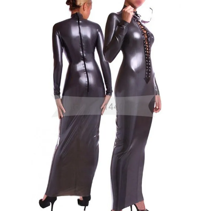 Sexy Latex Women Dress Long Sleeves Female Binding Dresses Rubber Latex Fetish Clothing with Front Lacing BNLD082
Sexy Latex Women Dress Long Sleeves Female Binding Dresses Rubber Latex Fetish Clothing with Front Lacing BNLD082