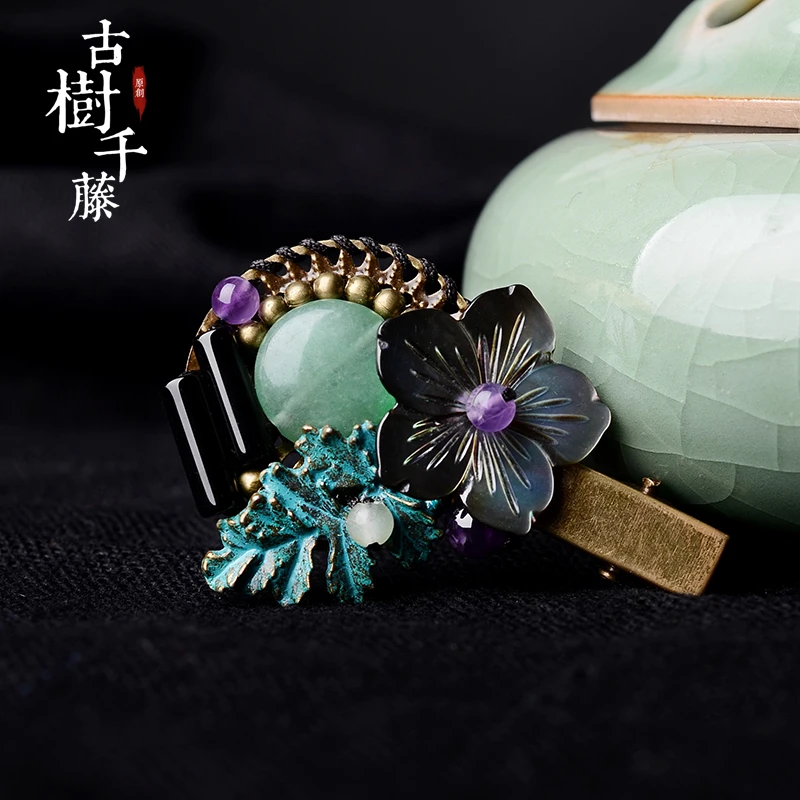 Ethnic Brooch for women Bronze Butterfly Natural Stone Hair Claws Vintage Hair Pin Shell Flower Bronze Accessory fa
Ethnic Brooch for women Bronze Butterfly Natural Stone Hair Claws Vintage Hair Pin Shell Flower Bronze Accessory fa