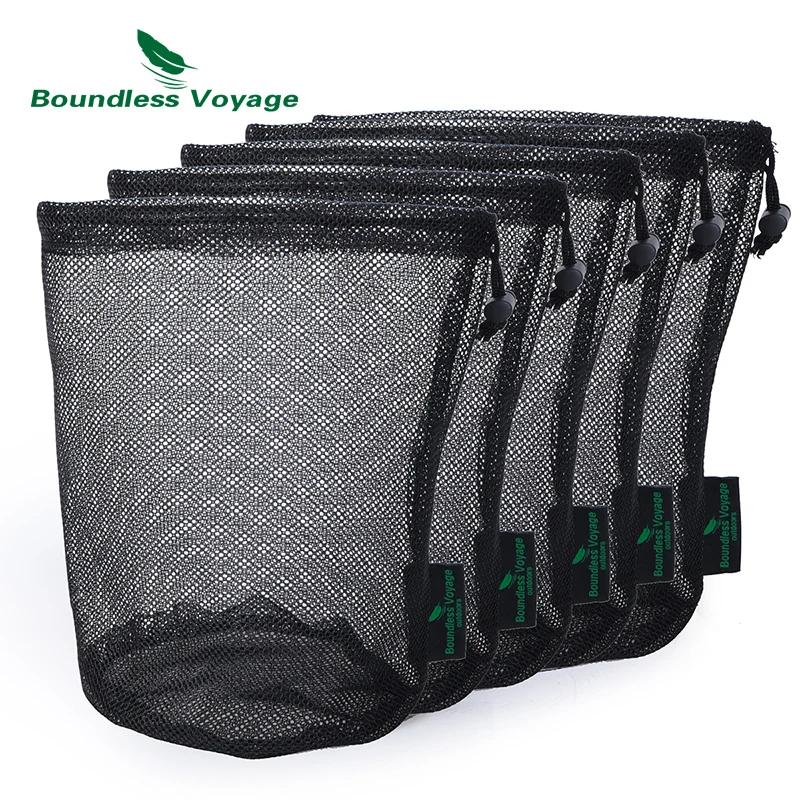 Boundless Voyage Mesh Storage Ditty Bag Durable Nylon Mesh Drawstring Bag for Cutlery Bottle Pot Pan Kettle Outdoor Tools
Boundless Voyage Mesh Storage Ditty Bag Durable Nylon Mesh Drawstring Bag for Cutlery Bottle Pot Pan Kettle Outdoor Tools