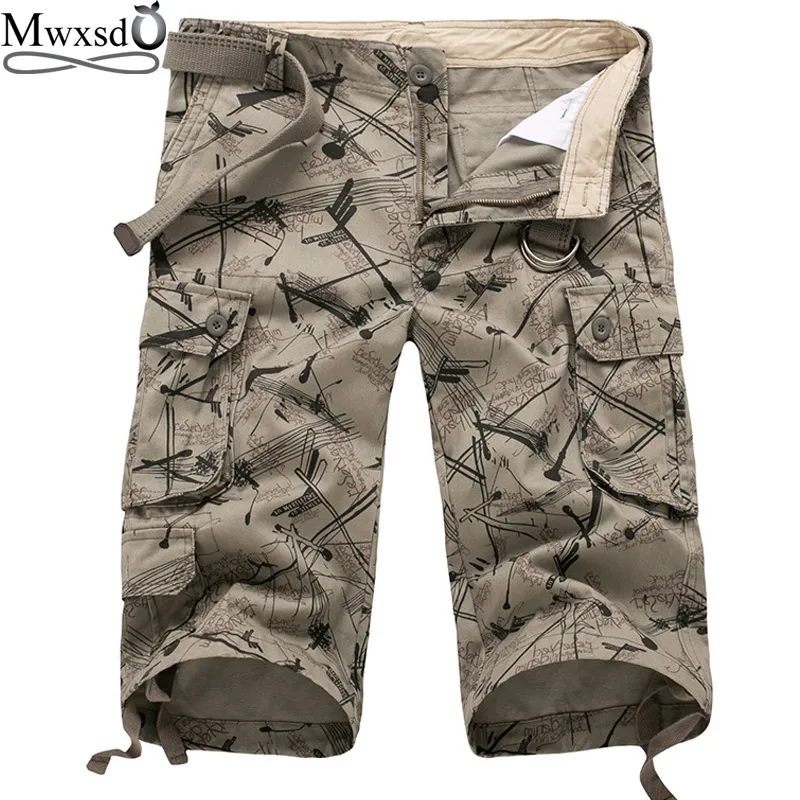 2019 Summer casual men Shorts Mens cotton Overalls cargo Bermuda Masculina Cargo Camo Military | Мужская одежда