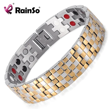 Hot Sale Fashion Rainso Brand Double Row 4 Elements Stainless Steel Tharepy Bracelet Link Wrist Polished For Men OSB-1044
Hot Sale Fashion Rainso Brand Double Row 4 Elements Stainless Steel Tharepy Bracelet Link Wrist Polished For Men OSB-1044