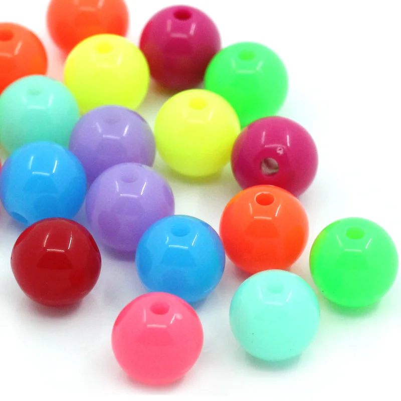 

Acrylic Spacer Beads Ball Mixed Polished About 10mm( 3/8") Dia, Hole: Approx 2mm, 35 PCs