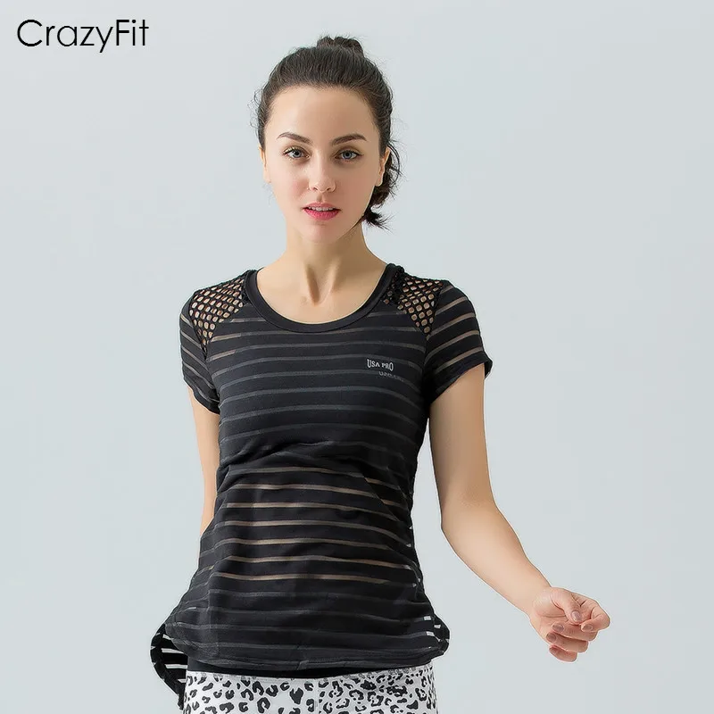 CrazyFit women run sports training quick dry clothing short sleeve t shirt female fitness yoga hollow ventilation t-shirts
CrazyFit women run sports training quick dry clothing short sleeve t shirt female fitness yoga hollow ventilation t-shirts