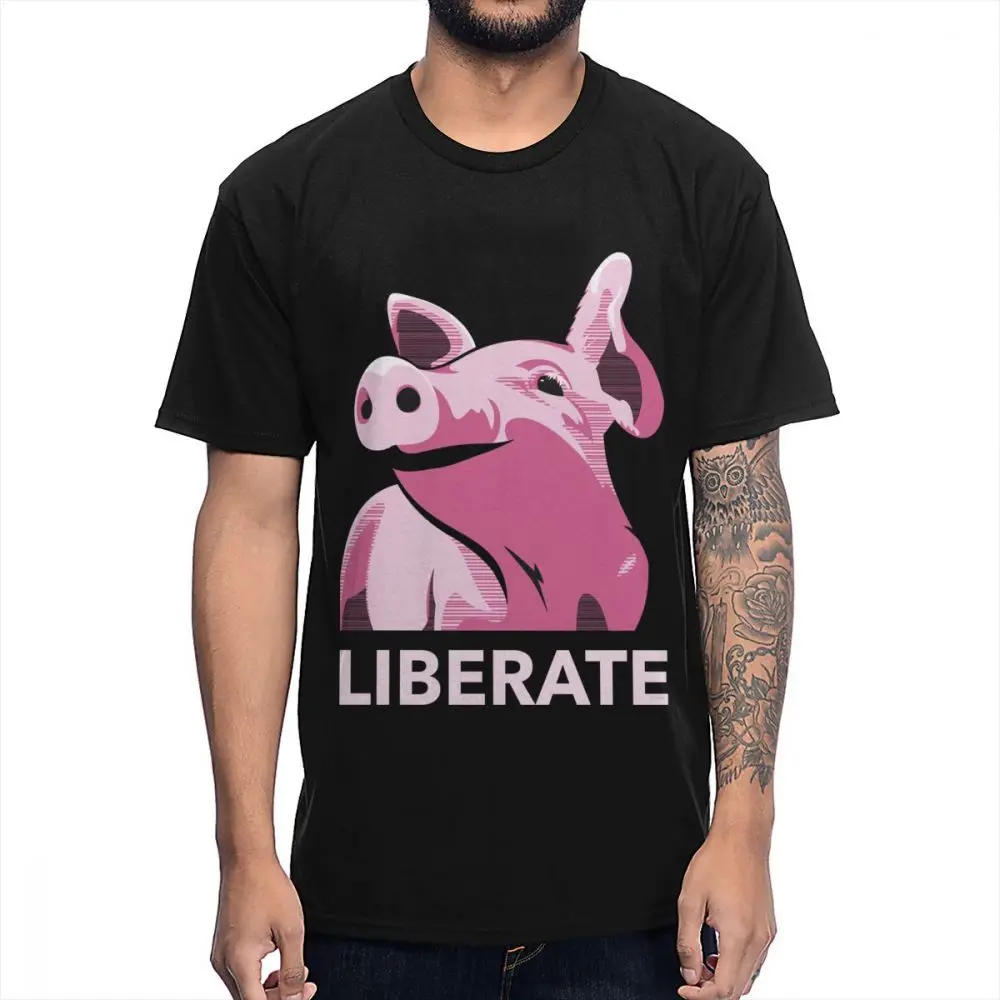 Novelty Vegan Vegetarianism T Shirt Liberate Animals Pig Tee shirt Unisex Graphic Print Big Size T-Shirt
Novelty Vegan Vegetarianism T Shirt Liberate Animals Pig Tee shirt Unisex Graphic Print Big Size T-Shirt