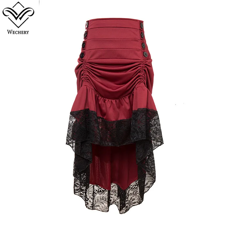 Wechery Sexy Long Maxi Steampunk Skirts Punk Midi Gothic Corset Skirt Lace Patchwork high elasticity pleated Women Skirts Tulle
Wechery Sexy Long Maxi Steampunk Skirts Punk Midi Gothic Corset Skirt Lace Patchwork high elasticity pleated Women Skirts Tulle