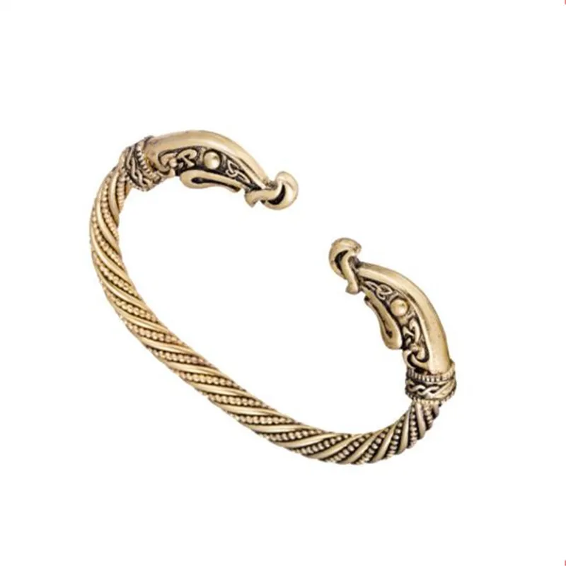 Viking Open Bangle Unisex Animal Shape Pattern Personality Jewelry Vintage Style Zinc Alloy Material Provide Dropshipping | Украшения и