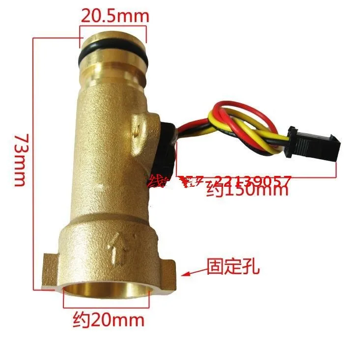Image Fireplace Water Flow Sensor Meter Rate Heater Turbine Sensor Hall Flowmeter for Water heaters G1 2 0.3 10L min 2.0MPa DC3 24V