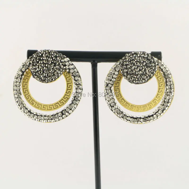New Arrival 5Pair Metal Alloy Plated Gold Earrings, Circle shape Pave Crystal Jewelry Stud Earrings
New Arrival 5Pair Metal Alloy Plated Gold Earrings, Circle shape Pave Crystal Jewelry Stud Earrings