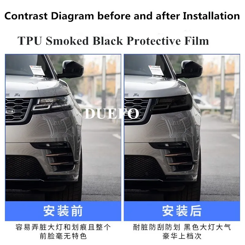 NEW TPU Smoked black sticker car headlights protective film FOR Land Rover Range Rover Sport velar Discovery 4 Discovery 5 film
NEW TPU Smoked black sticker car headlights protective film FOR Land Rover Range Rover Sport velar Discovery 4 Discovery 5 film