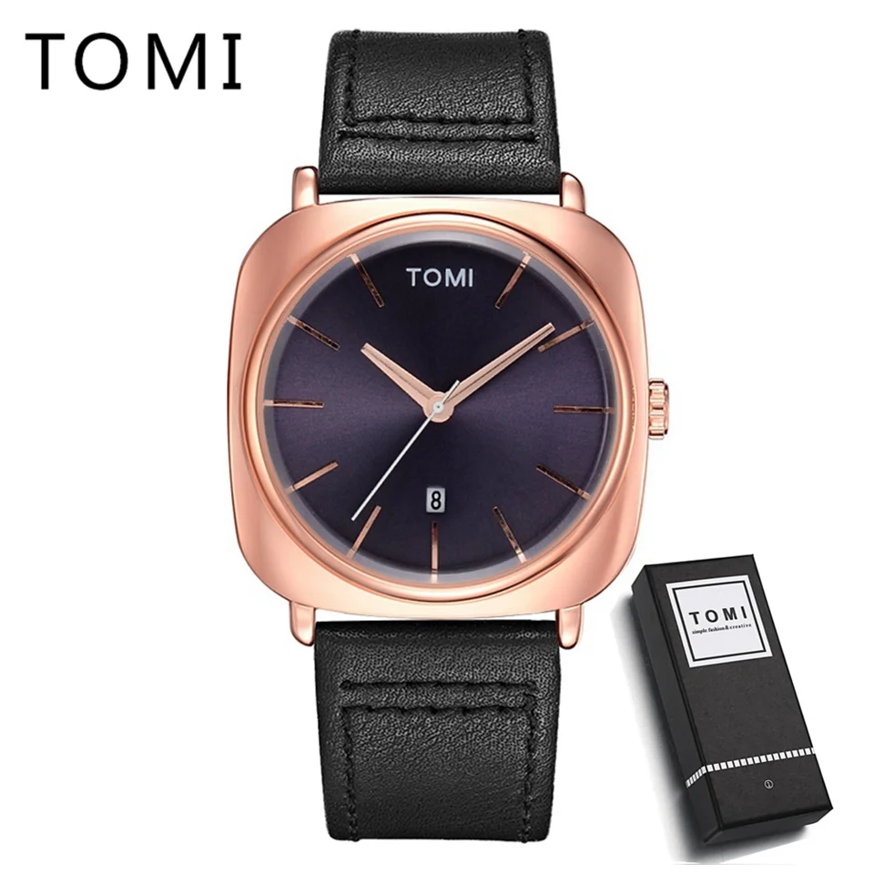 Tomi New Men Luxury Brand Rose Gold Leather Strap Watch Luxury Quartz Wristwatch Square Sport Waterproof Dress Relogio
Tomi New Men Luxury Brand Rose Gold Leather Strap Watch Luxury Quartz Wristwatch Square Sport Waterproof Dress Relogio