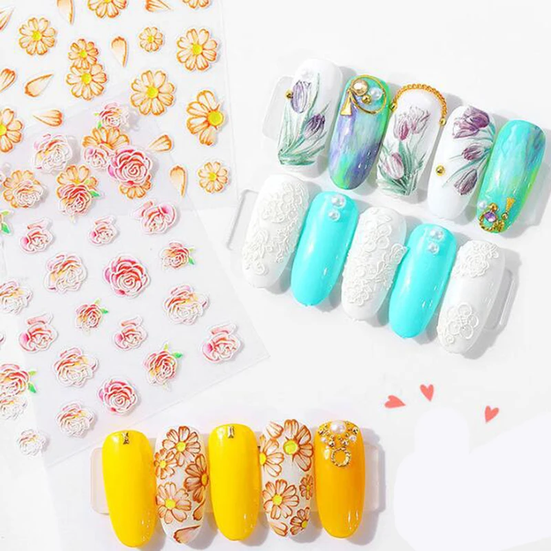 3D Embossed Nail Sticker Decals Acrylic Engraved Water Flower Decals Empaistic Manicure Slider Decals Nail Art Decoration
3D Embossed Nail Sticker Decals Acrylic Engraved Water Flower Decals Empaistic Manicure Slider Decals Nail Art Decoration